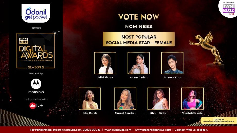 Vote Now: Most Popular Social Media Star - Female? Isha Borah, Shruti Sinha, Mrunal Panchal, Vrushali Jawale, Aditi Bhatia, Ashnoor Kaur, Anam Darbar 812856