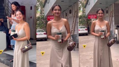 Watch: Anushka Sen gets candid and all smiles as she poses for paparazzies in Mumbai