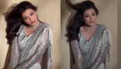 Watch: Kajal Aggarwal shines in shimmery silver six-yard