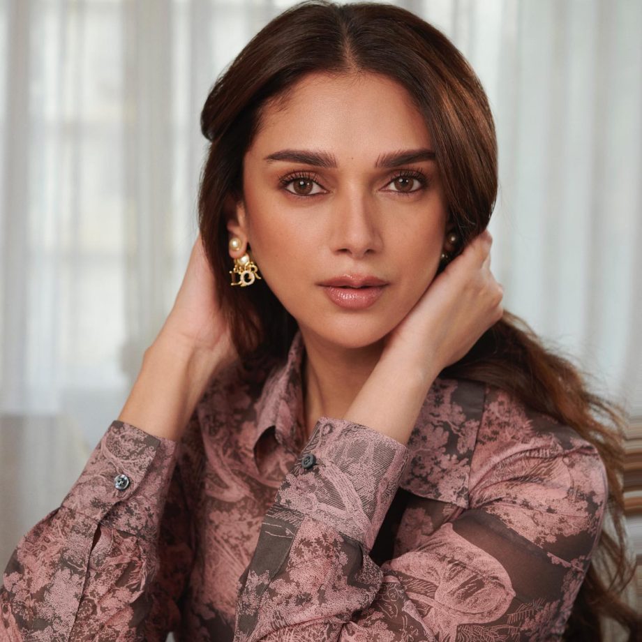 Aditi Rao Hydari calls for perfection in plum floral shirt, see pics 833652