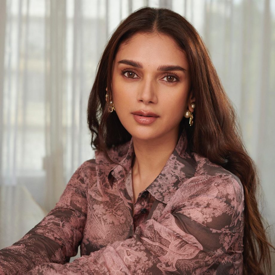 Aditi Rao Hydari calls for perfection in plum floral shirt, see pics 833651