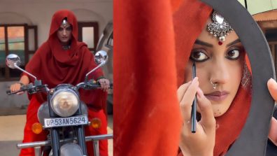 Akshara Singh Turns ‘Dhakad’ In New Avatar, Rides A Bullet In Saree