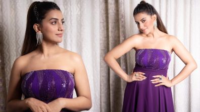 Akshara Singh Turns Muse In Purple Sparkling Gown; See Pics