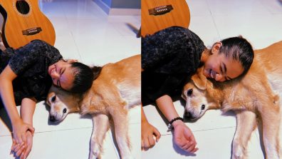 All pawdorable! Anushka Sen goes all cuddles with her pet doggo