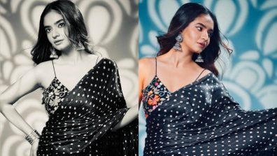 Anushka Sen Flaunts Vintage Glam In Polka Dots Saree; Check Out