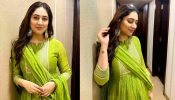 Disha Parmar exudes glam and grace in green embellished Anarkali suit