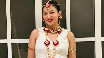 Gauhar Khan drops unseen pics from ‘Godh Bharai’, epitomises as queen in white