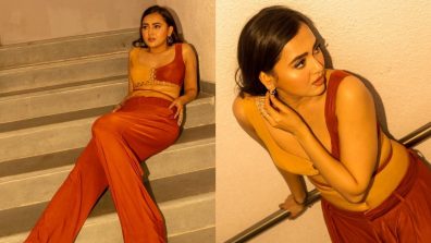 In Pics: Tejasswi Prakash turns the glam bar on in sheer red co-ords