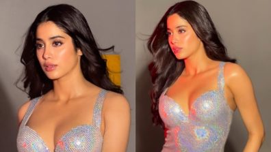 Janhvi Kapoor Flaunts Glitter Glam In Silver Bodycon Gown