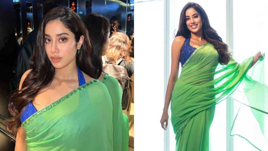 Janhvi Kapoor Turns 'Bawaal' In Green Saree 832322