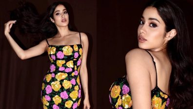 Janhvi Kapoor Turns Muse In Sparkling Floral Bodycon; See Bawaal Pics