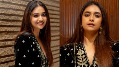 Keerthy Suresh Turns Muse In Ethnic Black Embroidered Kurta And Dewy Makeup