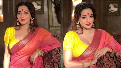 Monalisa Looks Magical In Jaw-Dropping Pink Saree; Check Here!