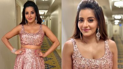 Monalisa Turns Sparkling In Skirt And Blouse; Meera Deosthale Feels The Heat