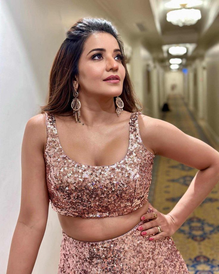 Monalisa Turns Sparkling In Skirt And Blouse; Meera Deosthale Feels The Heat 836188