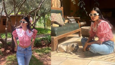 Morocco Diaries: Malavika Mohanan strolls in chic Victorian red-white checkered top, see pics