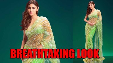 Mouni Roy Sets Internet On Fire In Light Green Embellished Saree, See Photos