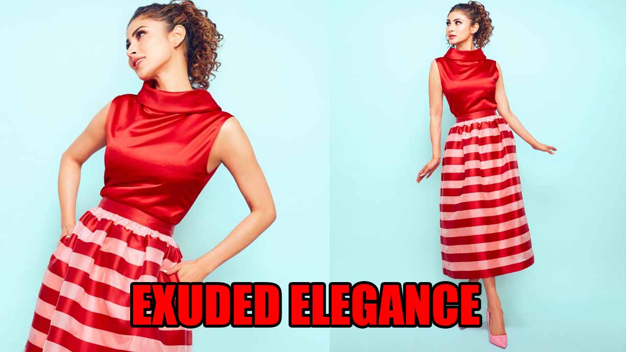 Mouni Roy Steals Our Hearts In Striped Midi Skirt and Top
