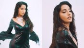 Nora Fatehi twirls a glam spin in black latex pantsuit, see pics