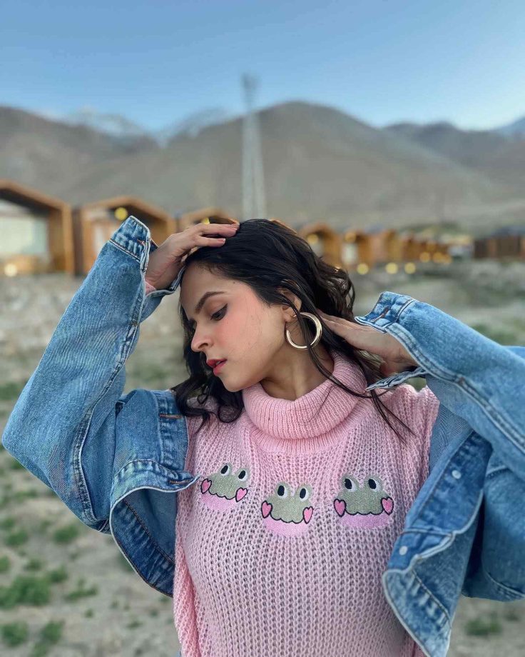 Palak Sindhwani goes pristinely pink in Pangong lake, see pics 838298