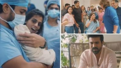 Ram Charan celebrates wife Upasana’s birthday, gets emotional as he holds daughter Kaara for the first time