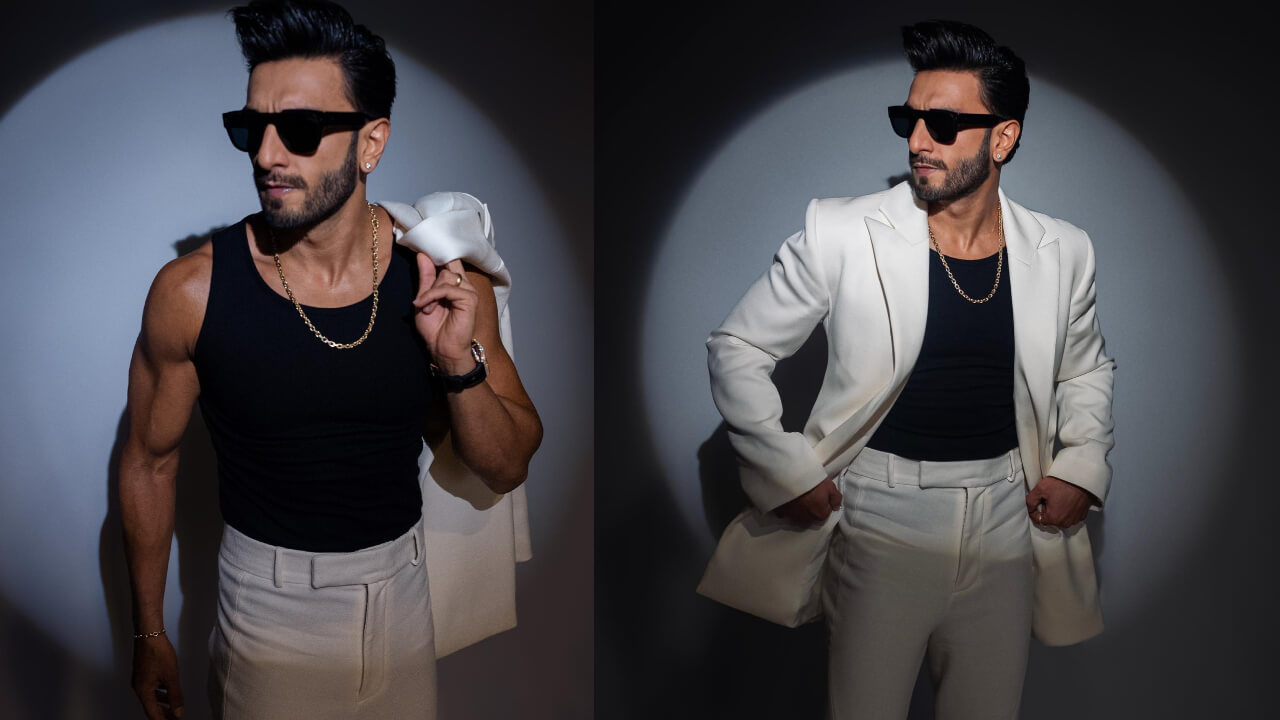 Ranveer Singh Looks Stylish In White Blazer, Flare Trouser With Accessories 837942