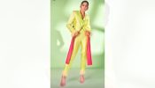 Saie Tamhankar Turns Classy In Neon Fringy Pantsuit
