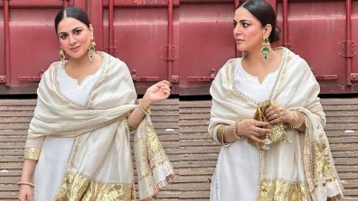 Shraddha Arya Exudes Chic Charm In Silk Salwar Suit