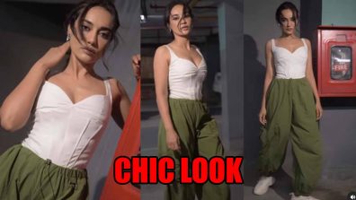 Surbhi Jyoti rocks casual chic look in white top and green joggers