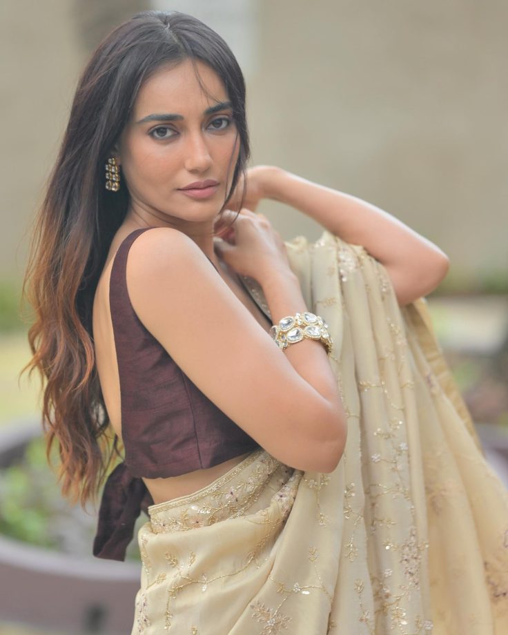 Surbhi Jyoti Stuns in Sand Beige Sequin Saree; Serves Major Fashion Goals 838637