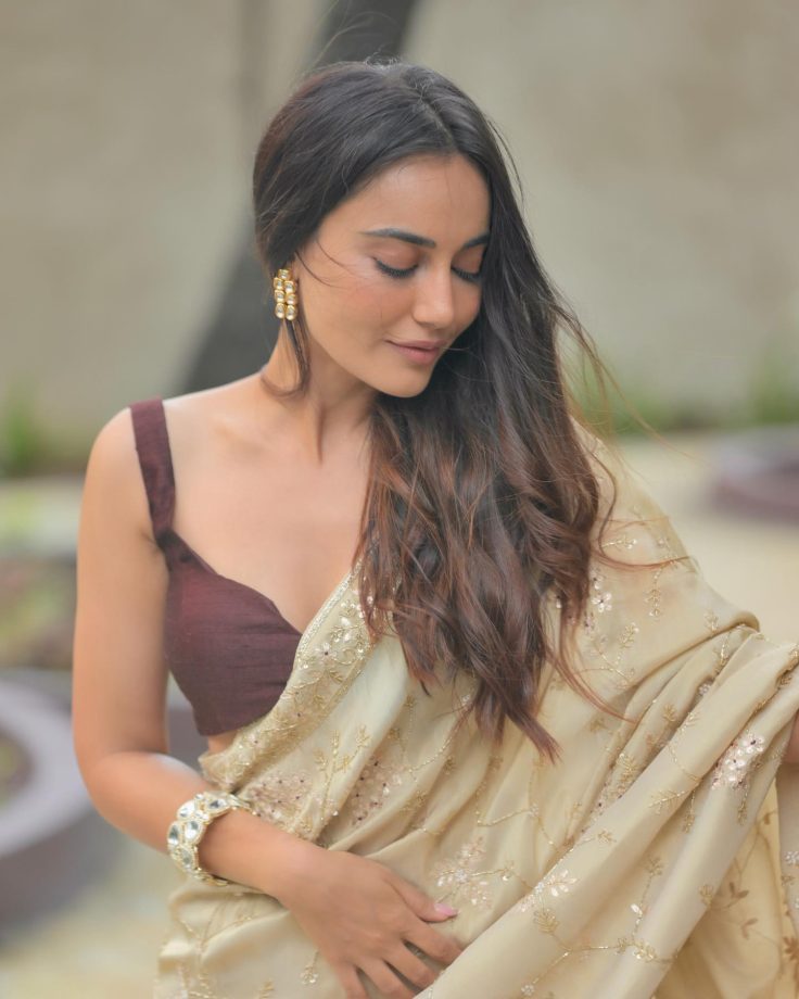 Surbhi Jyoti Stuns in Sand Beige Sequin Saree; Serves Major Fashion Goals 838638