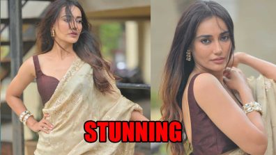 Surbhi Jyoti Stuns in Sand Beige Sequin Saree; Serves Major Fashion Goals