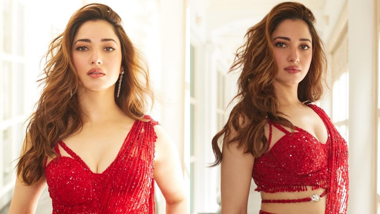Tamannaah Bhatia Glows In Red Shimmer For Jailer Launch; See Pics 839084