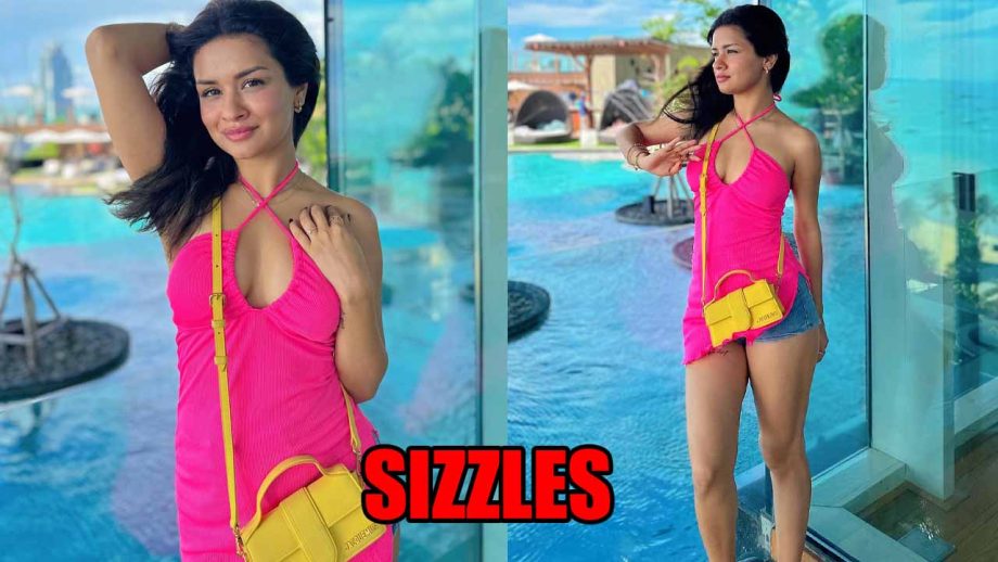 Thailand diaries: Avneet Kaur sizzles in pink halter neck top and denim shorts 832864