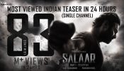 The Teaser of Hombale Films Salaar Part 1: CEASEFIRE Break Records! Becomes a Single asset that garnered 83 Million+ Views in just 24 Hours on a Single Platform