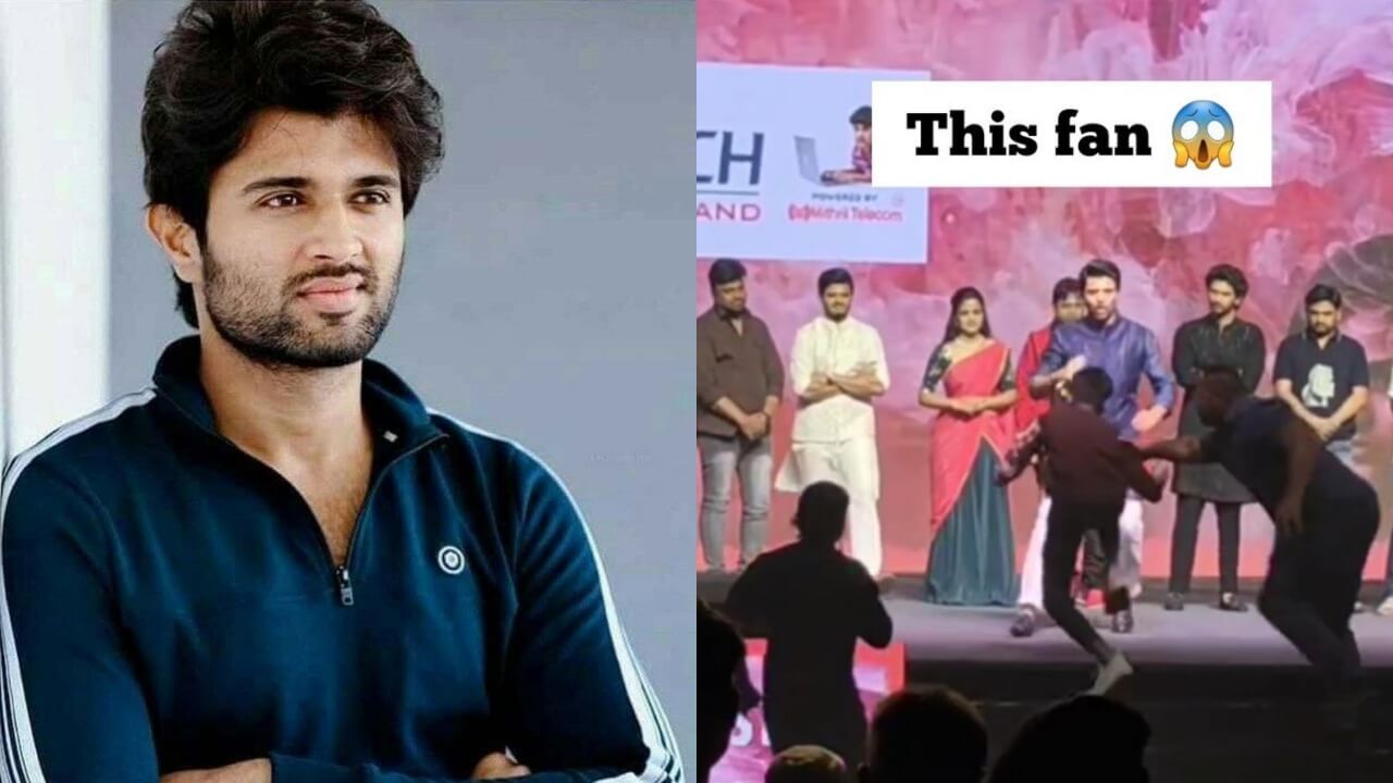 Watch: Vijay Deverakonda gets shocked as a fan tries to touch his feet on stage