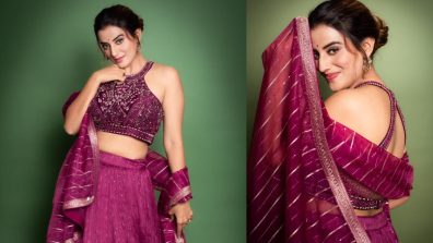 Akshara Singh Flaunts ‘Gulabi Glow’ Pink Stones Embellished Lehenga