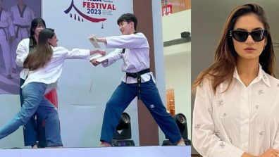 Watch: Baal Veer actress Anushka Sen becomes ambassador for Korean tourism, showcases Taekwondo board-breaking skills at event