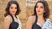 Bhojpuri actress Monalisa outshines in polka dot saree and plunging neck blouse