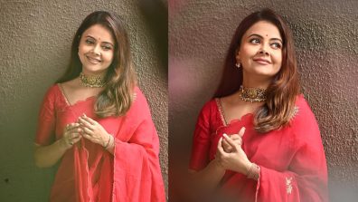 Devoleena Bhattacharjee Looks Quintessentially Stunning In Red Saree; See Here