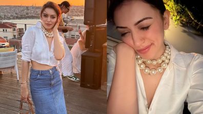 Hansika Motwani’s White Crop And Denim Skirt Scream Attention