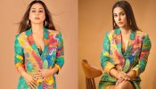 Hina Khan Goes Chic In Colorful Sequin Jacket Dress And Gold Hoops