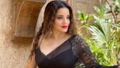 Hotness Alert: Monalisa Exudes Glamour In Black Sheer See-Through Saree And Plunging Neck Bralette