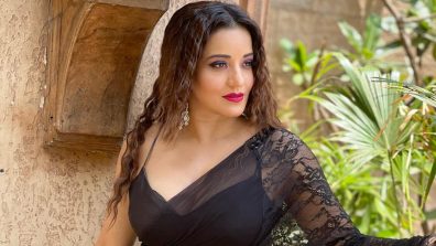 Hotness Alert: Monalisa Exudes Glamour In Black Sheer See-Through Saree And Plunging Neck Bralette