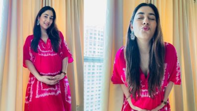 In Pics: Disha Parmar looks Autumn-ready in tie-dye pink maternity kaftan