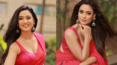 In Pics: Shweta Tiwari exudes glam in red sheer saree