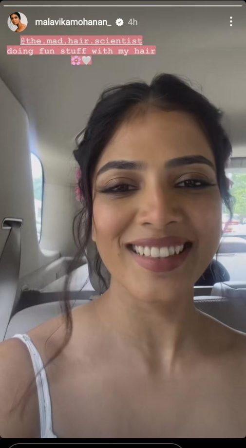 Malavika Mohanan Adorns Her Hair With Flowers, Looks Mesmerizing 843317