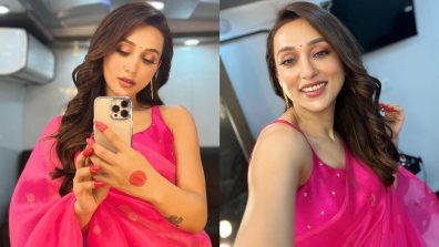 Mimi Chakraborty Is All Glowing In Pink Saree In Mirror Selfie