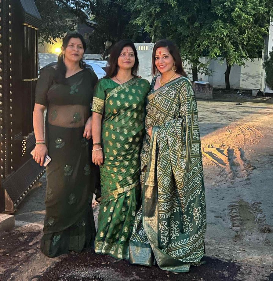 Monalisa Looks Magical In Saree, Poses With Family 840888