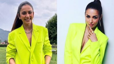 Neon Power Play: Malaika Arora and Rakul Preet Singh rock stylish pantsuits with flair and finesse